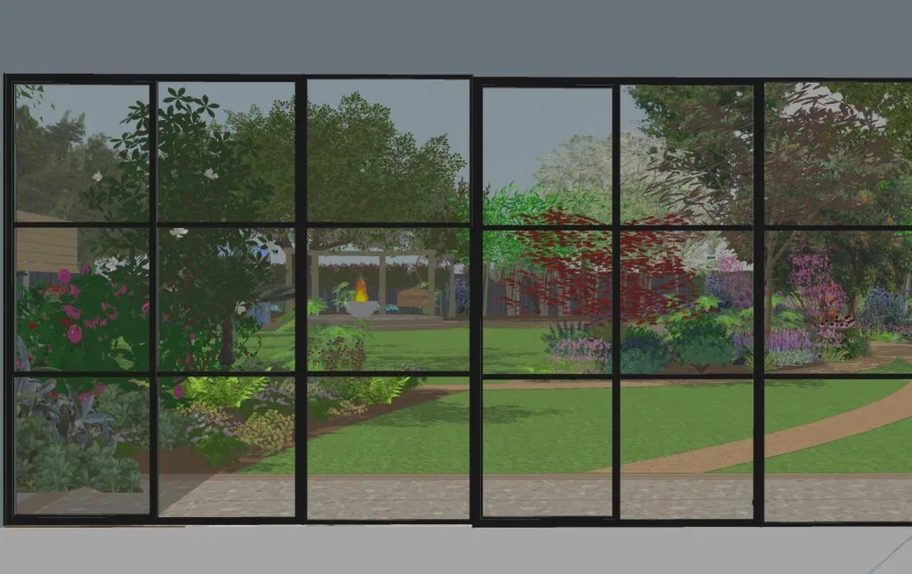 Showing the views from the new extension before it is finished