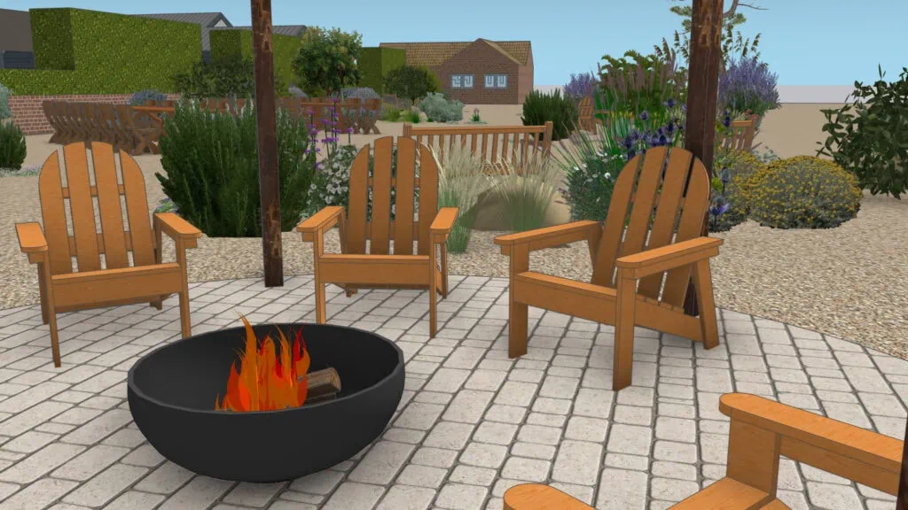 Cosiness with views across the garden